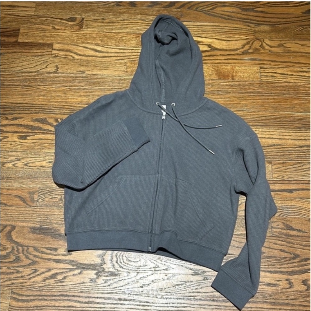 Women's Charcoal Zip-Up Hoodie - Picture 5 of 7